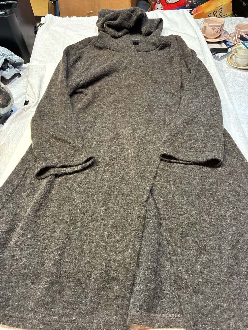 Kathmandu Imports Wool Hooded Sweater Dress Size M/L Brown